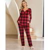Ekouaer Maternity Nursing Pajama Sets Labor Delivery Pjs Long Sleeve Breastfeeding Pajamas Pregnancy Sleepwear Set(Red & Black Plaid)