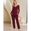 Ekouaer Maternity Nursing Pajama Sets Labor Delivery Pjs Long Sleeve Breastfeeding Pajamas Pregnancy Sleepwear Set(Wine Red)