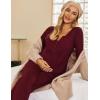 Ekouaer Maternity Nursing Pajama Sets Labor Delivery Pjs Long Sleeve Breastfeeding Pajamas Pregnancy Sleepwear Set(Wine Red)