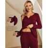 Ekouaer Maternity Nursing Pajama Sets Labor Delivery Pjs Long Sleeve Breastfeeding Pajamas Pregnancy Sleepwear Set(Wine Red)