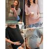 Ekouaer Maternity Shirts 3 Packs Dolman Sleeve Side Ruched Tops Tunic Casual Pregnancy Clothes(Black/Gray/White)