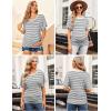 Ekouaer Maternity Shirts 3 Packs Dolman Sleeve Side Ruched Tops Tunic Casual Pregnancy Clothes(Black/Gray/White)
