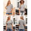 Ekouaer Maternity Shirts 3 Packs Dolman Sleeve Side Ruched Tops Tunic Casual Pregnancy Clothes(Black/Green/Gray)