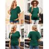 Ekouaer Maternity Shirts 3 Packs Dolman Sleeve Side Ruched Tops Tunic Casual Pregnancy Clothes(Black/Green/Gray)
