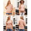 Ekouaer Maternity Shirts 3 Packs Dolman Sleeve Side Ruched Tops Tunic Casual Pregnancy Clothes(Black/Misty Rose/Light Grey)