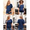 Ekouaer Maternity Shirts 3 Packs Dolman Sleeve Side Ruched Tops Tunic Casual Pregnancy Clothes(Black/Navy Blue/Dark Gray)
