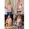 Ekouaer Maternity Shirts 3 Packs Short Sleeve Womens Oversized Pregnancy Tops Split Side Postpartum Blouse Clothes S-XXL(Black/Army Green/Dirty Pink)