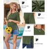 Ekouaer Maternity Shirts 3 Packs Short Sleeve Womens Oversized Pregnancy Tops Split Side Postpartum Blouse Clothes S-XXL(Black/Army Green/White)