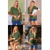 Ekouaer Maternity Shirts 3 Packs Short Sleeve Womens Oversized Pregnancy Tops Split Side Postpartum Blouse Clothes S-XXL(Black/Army Green/White)