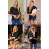 Ekouaer Maternity Shirts 3 Packs Short Sleeve Womens Oversized Pregnancy Tops Split Side Postpartum Blouse Clothes S-XXL(Black/Army Green/White)