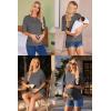 Ekouaer Maternity Shirts 3 Packs Short Sleeve Womens Oversized Pregnancy Tops Split Side Postpartum Blouse Clothes S-XXL(Black/Gray/Gray Purple)