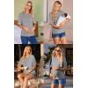 Ekouaer Maternity Shirts 3 Packs Short Sleeve Womens Oversized Pregnancy Tops Split Side Postpartum Blouse Clothes S-XXL(Black/Light Gray/White Stripe)