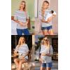 Ekouaer Maternity Shirts 3 Packs Short Sleeve Womens Oversized Pregnancy Tops Split Side Postpartum Blouse Clothes S-XXL(Black/Light Gray/White Stripe)