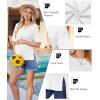 Ekouaer Maternity Shirts 3 Packs Short Sleeve Womens Oversized Pregnancy Tops Split Side Postpartum Blouse Clothes S-XXL(Black/Navy Blue/White)