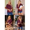 Ekouaer Maternity Shirts 3 Packs Short Sleeve Womens Oversized Pregnancy Tops Split Side Postpartum Blouse Clothes S-XXL(Brick Red/Dark Gray/Dark Red)