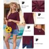 Ekouaer Maternity Shirts 3 Packs Short Sleeve Womens Oversized Pregnancy Tops Split Side Postpartum Blouse Clothes S-XXL(Brick Red/Dark Gray/Dark Red)