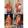 Ekouaer Maternity Shirts 3 Packs Short Sleeve Womens Oversized Pregnancy Tops Split Side Postpartum Blouse Clothes S-XXL(Brick Red/Dark Gray/Dark Red)