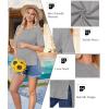 Ekouaer Maternity Shirts 3 Packs Short Sleeve Womens Oversized Pregnancy Tops Split Side Postpartum Blouse Clothes S-XXL(Navy Blue/Light Gray/Army Green)