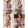 Ekouaer Maternity Tops Short Sleeve Pregnancy Shirts Tee Tunic Casual T Shirt Ribbed Knit Pregnant Clothes(A-blush-redpink)