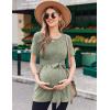 Ekouaer Maternity Tops Short Sleeve Pregnancy Shirts Tee Tunic Casual T Shirt Ribbed Knit Pregnant Clothes(Army-green)