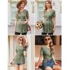 Ekouaer Maternity Tops Short Sleeve Pregnancy Shirts Tee Tunic Casual T Shirt Ribbed Knit Pregnant Clothes(Army-green)