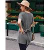 Ekouaer Maternity Tops Short Sleeve Pregnancy Shirts Tee Tunic Casual T Shirt Ribbed Knit Pregnant Clothes(Black Grey)