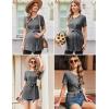 Ekouaer Maternity Tops Short Sleeve Pregnancy Shirts Tee Tunic Casual T Shirt Ribbed Knit Pregnant Clothes(Black Grey)