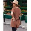 Ekouaer Maternity Tops Short Sleeve Pregnancy Shirts Tee Tunic Casual T Shirt Ribbed Knit Pregnant Clothes(Brick-red)