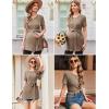 Ekouaer Maternity Tops Short Sleeve Pregnancy Shirts Tee Tunic Casual T Shirt Ribbed Knit Pregnant Clothes(Mocha Brown)