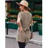 Ekouaer Maternity Tops Short Sleeve Pregnancy Shirts Tee Tunic Casual T Shirt Ribbed Knit Pregnant Clothes(Mocha Brown)