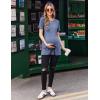 Ekouaer Maternity Tops Short Sleeve Pregnancy Shirts Tee Tunic Casual T Shirt Ribbed Knit Pregnant Clothes(Navy Blue)