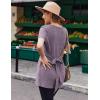 Ekouaer Maternity Tops Short Sleeve Pregnancy Shirts Tee Tunic Casual T Shirt Ribbed Knit Pregnant Clothes(Purple)