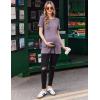 Ekouaer Maternity Tops Short Sleeve Pregnancy Shirts Tee Tunic Casual T Shirt Ribbed Knit Pregnant Clothes(Purple)