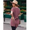 Ekouaer Maternity Tops Short Sleeve Pregnancy Shirts Tee Tunic Casual T Shirt Ribbed Knit Pregnant Clothes(Wine-red)