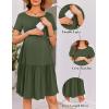Ekouaer Nursing Dress Summer Short Sleeve Breastfeeding Casual Knee Length Maternity Dresses S-XXL(Army Green)