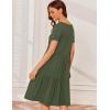 Ekouaer Nursing Dress Summer Short Sleeve Breastfeeding Casual Knee Length Maternity Dresses S-XXL(Army Green)