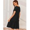Ekouaer Nursing Dress Summer Short Sleeve Breastfeeding Casual Knee Length Maternity Dresses S-XXL(Black)