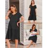 Ekouaer Nursing Dress Summer Short Sleeve Breastfeeding Casual Knee Length Maternity Dresses S-XXL(Black)