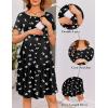 Ekouaer Nursing Dress Summer Short Sleeve Breastfeeding Casual Knee Length Maternity Dresses S-XXL(Black White Floral)