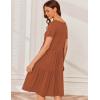 Ekouaer Nursing Dress Summer Short Sleeve Breastfeeding Casual Knee Length Maternity Dresses S-XXL(Caramel)