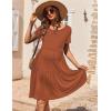 Ekouaer Nursing Dress Summer Short Sleeve Breastfeeding Casual Knee Length Maternity Dresses S-XXL(Caramel)