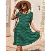 Ekouaer Nursing Dress Summer Short Sleeve Breastfeeding Casual Knee Length Maternity Dresses S-XXL(Green White Dot)