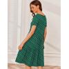 Ekouaer Nursing Dress Summer Short Sleeve Breastfeeding Casual Knee Length Maternity Dresses S-XXL(Green White Dot)