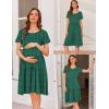 Ekouaer Nursing Dress Summer Short Sleeve Breastfeeding Casual Knee Length Maternity Dresses S-XXL(Green White Dot)