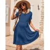 Ekouaer Nursing Dress Summer Short Sleeve Breastfeeding Casual Knee Length Maternity Dresses S-XXL(Grey Blue)
