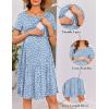 Ekouaer Nursing Dress Summer Short Sleeve Breastfeeding Casual Knee Length Maternity Dresses S-XXL(Light Blue Floral)
