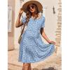 Ekouaer Nursing Dress Summer Short Sleeve Breastfeeding Casual Knee Length Maternity Dresses S-XXL(Light Blue Floral)