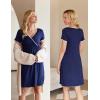 Ekouaer Nursing Nightgown Delivery and Labor Gown for Hospital Short Sleeve Maternity Breastfeeding Dress
