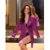 Ekouaer Satin Nightgowns for Women Button Down Sleep Shirt Silk Night Shirt Long Sleeve Boyfriend Sleepwear S-3XL(Purple)