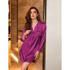Ekouaer Satin Nightgowns for Women Button Down Sleep Shirt Silk Night Shirt Long Sleeve Boyfriend Sleepwear S-3XL(Purple)